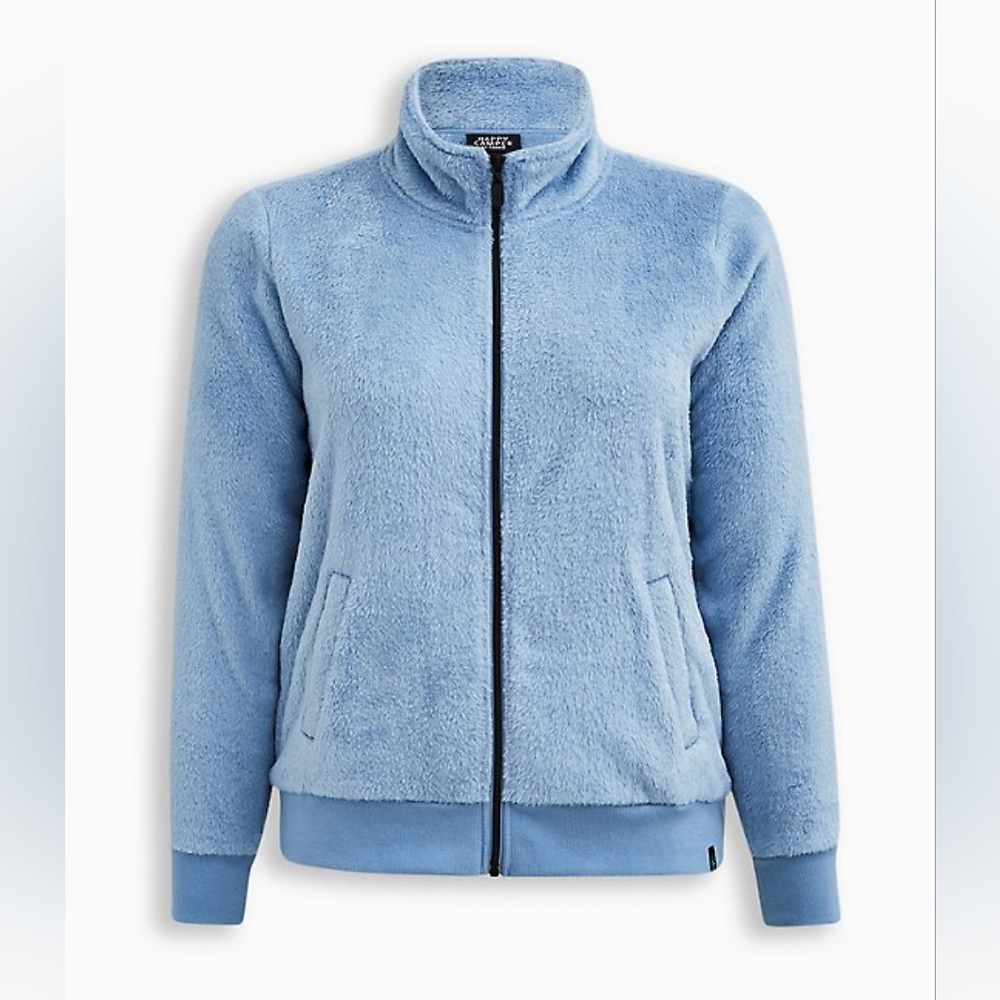TORRID FAUX FUR ACTIVE BOMBER JACKET SIZE 0X BLUE